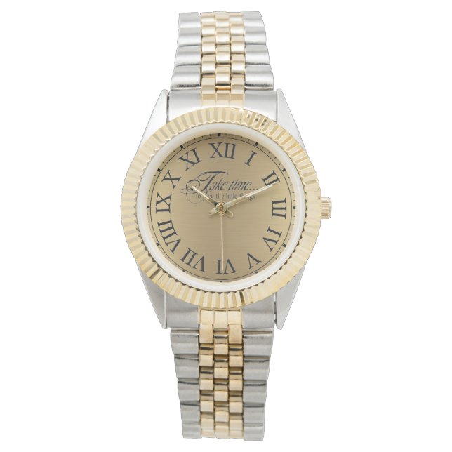 Römische Zahlen mit Zitat Armbanduhr (Vorderseite)