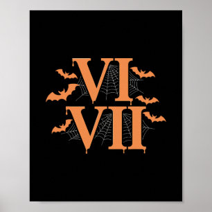 Römische Zahlen Vi Vii 67 Meme Gen Alpha Halloween Poster