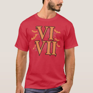 Römische Zahlen VI VII 67 Meme Gen Alpha Halloween T-Shirt