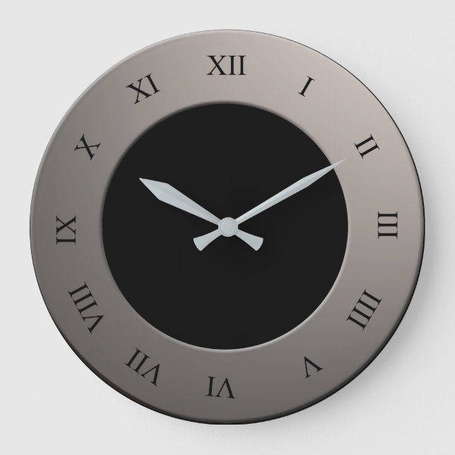römische Ziffern auf Silber-Rahmen in beliebiger F Große Wanduhr (Vorderseite)
