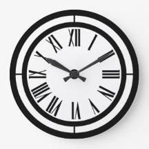 Römische Ziffern-Schwarzweiss-Wanduhr