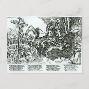 Römischer Katholizismus und Lutheranismus widerspr Postkarte