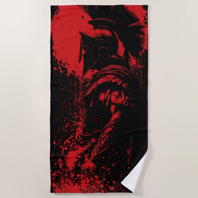 Römischer Kriegerhelm-Silhouette-Kunst Strandtuch (Vorderseite)