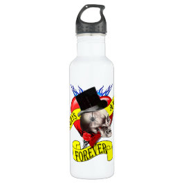 Römischer Schädel und Valentine Liebe Edelstahlflasche
