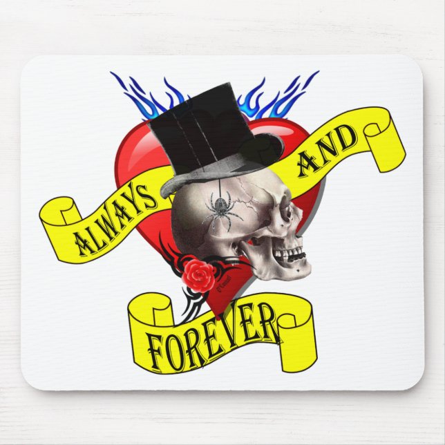 Römischer Schädel und Valentine Liebe Mousepad (Vorne)