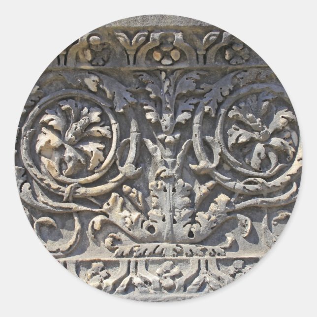 Römischer Stein Runder Aufkleber (Vorderseite)
