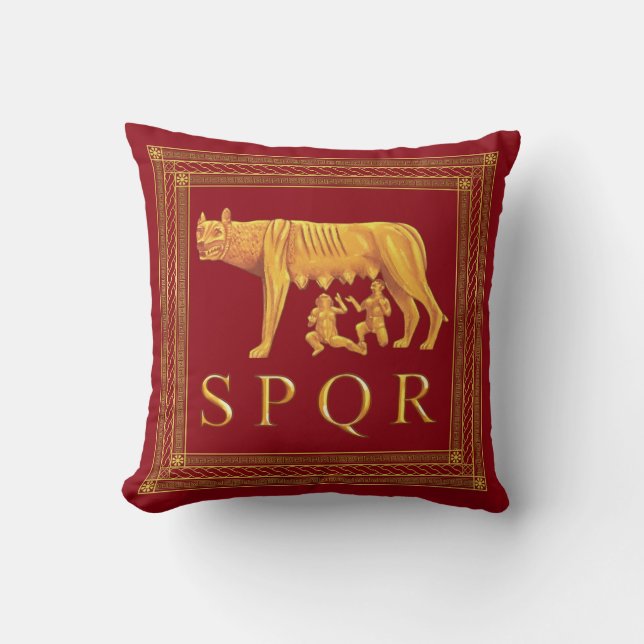 Römisches Capitoline Wolf-Wurfs-Kissen Kissen (Vorderseite)