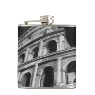 Römisches Colosseum mit Architekturzeichnungen Flachmann