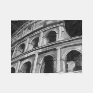 Römisches Colosseum mit Architekturzeichnungen Fleecedecke