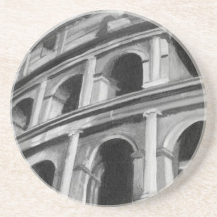 Römisches Colosseum mit Architekturzeichnungen Getränkeuntersetzer