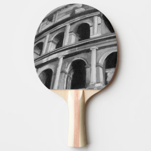 Römisches Colosseum mit Architekturzeichnungen Tischtennis Schläger