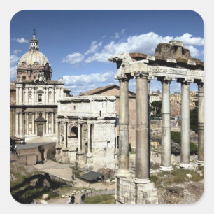 Römisches Forum, Rom, Italien Quadratischer Aufkleber