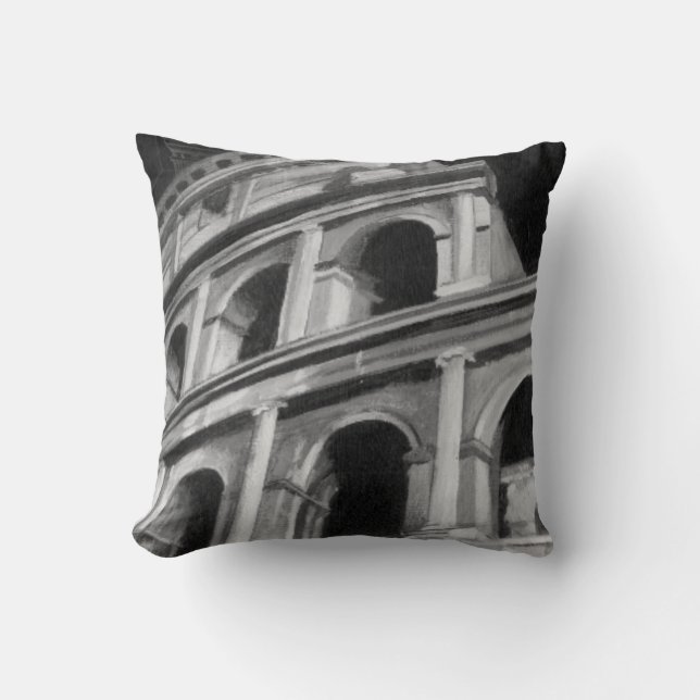 Römisches Kolosseum mit architektonischen Zeichnun Kissen (Vorderseite)