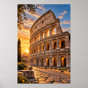 Römisches Kolosseum Sonnenuntergang Italien Wandku Poster