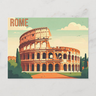 Römisches Kolosseum Vintage-Reise-Kunst Postkarte