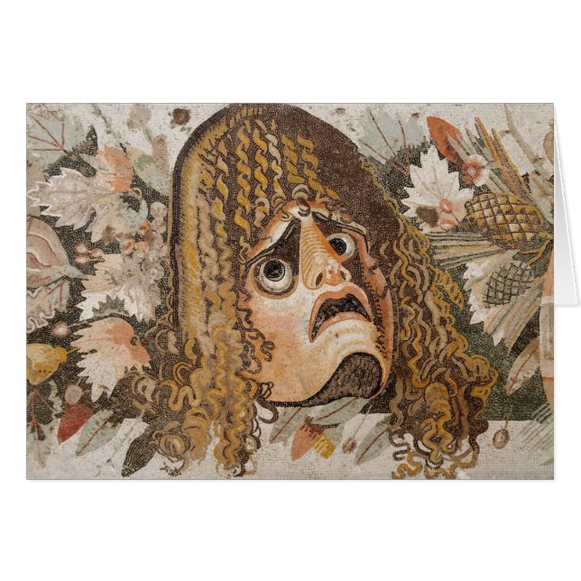 Römisches Mosaik, mit Maske, Blätter und Frucht (Vorderseite (Horizontal))
