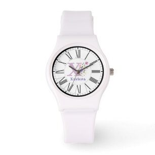 römisches Numeraldesign mit Initial- und Namensübe Armbanduhr