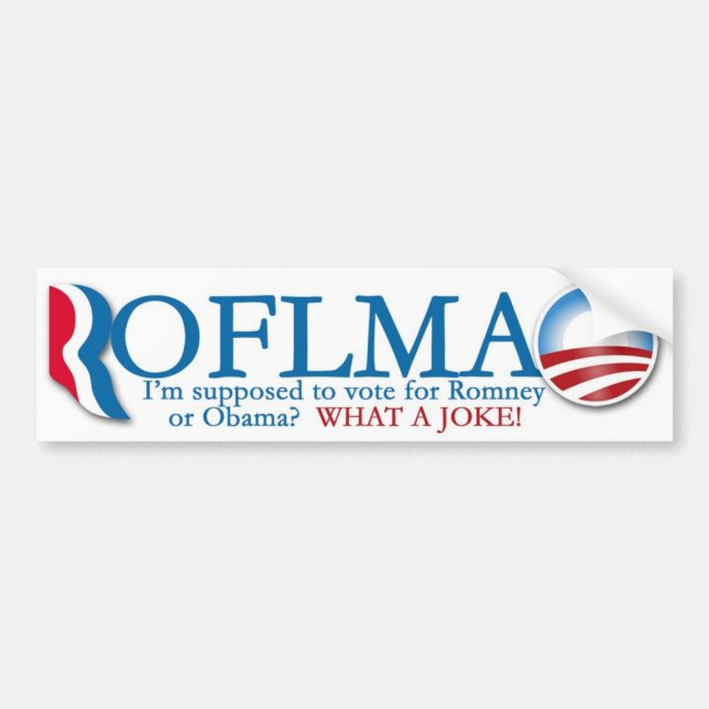Romney/Autoaufkleber Obama ROTFLMAO Autoaufkleber (Vorne)