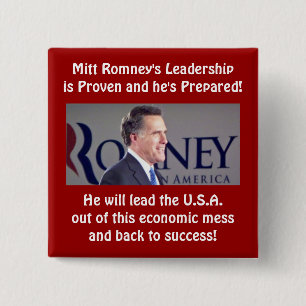 Romney Führungs-Quadrat-Knopf Button