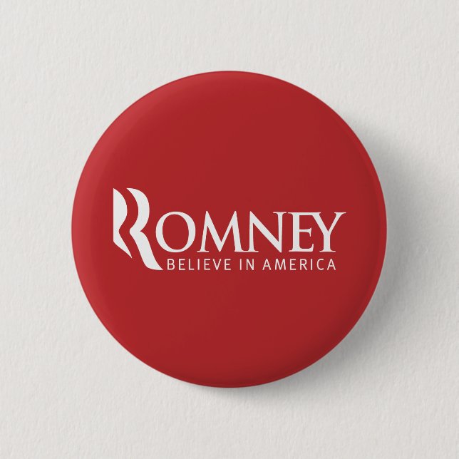 Romney glauben an Amerika-Knopf (rot) Button (Vorderseite)