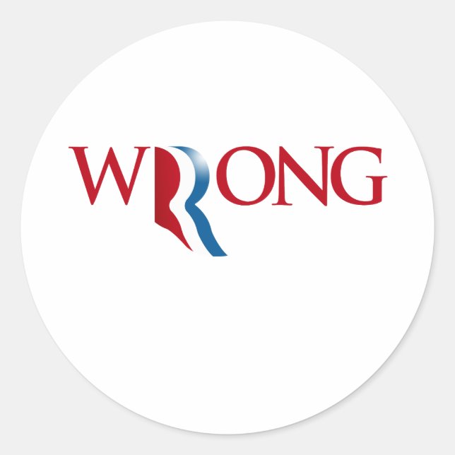 Romney hat Unrecht Runder Aufkleber (Vorderseite)