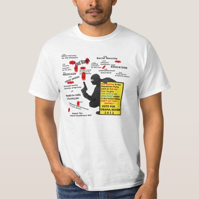 Romney Rob, den die Armen zum reichen T - Shirt (Vorderseite)