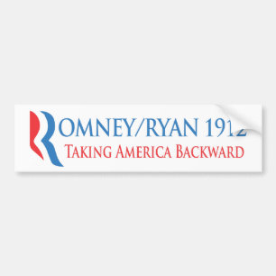 Romney/Ryan 1912 - Amerika rückwärts nehmend Autoaufkleber