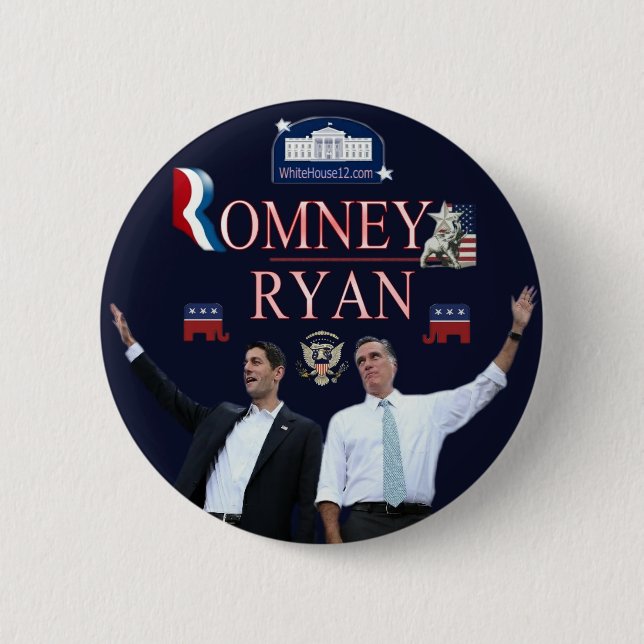 Romney-Ryan 2012 Kampagnen-Knopf Button (Vorderseite)