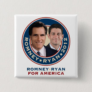 Romney-Ryan 2012 quadratischer Kampagnen-Knopf Button