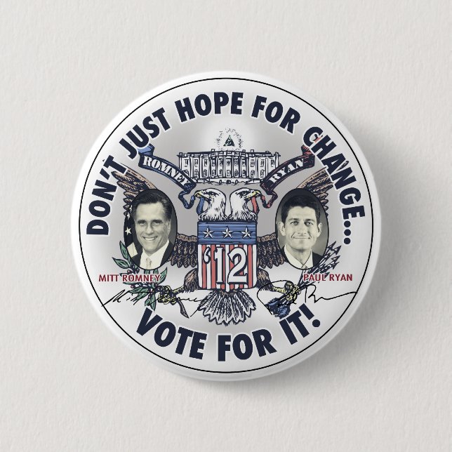 Romney Ryan 2012 zwei ging Eagle Jugate voran Button (Vorderseite)