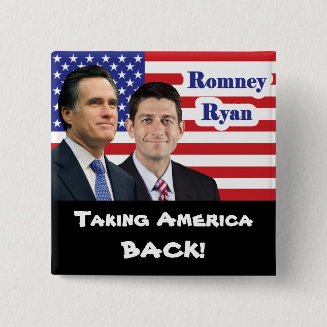 Romney Ryan - Amerika zurücknehmend! Button (Vorderseite)
