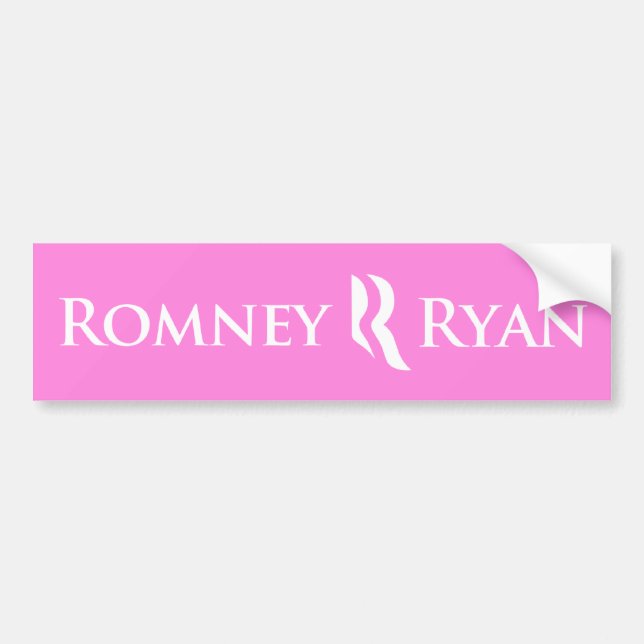 Romney Ryan Autoaufkleber (Rosa) (Vorne)