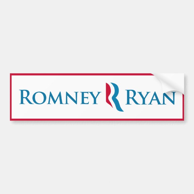 Romney Ryan Autoaufkleber (weiß) (Vorne)