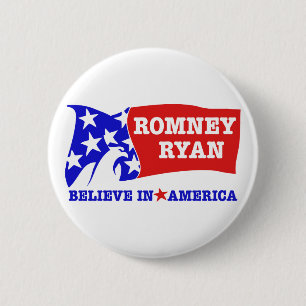 Romney Ryan Eagle Flagge Button