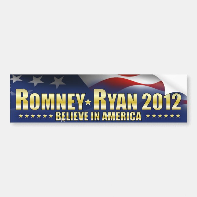 Romney - Ryan glauben an Amerika Autoaufkleber (Vorne)