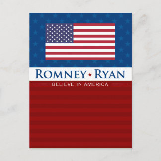 Romney & Ryan glauben an Amerika Postkarte