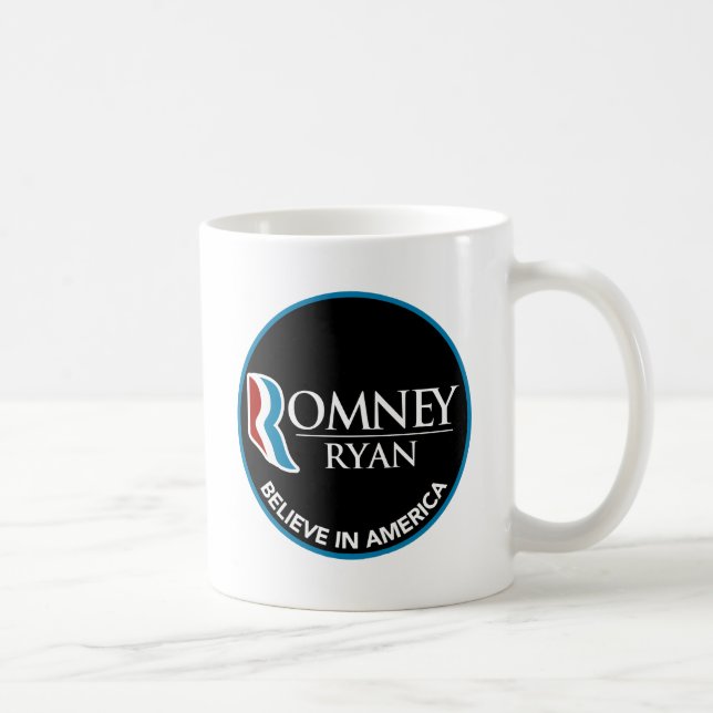 Romney Ryan glauben an rundes Schwarzes Amerikas Kaffeetasse (Rechts)