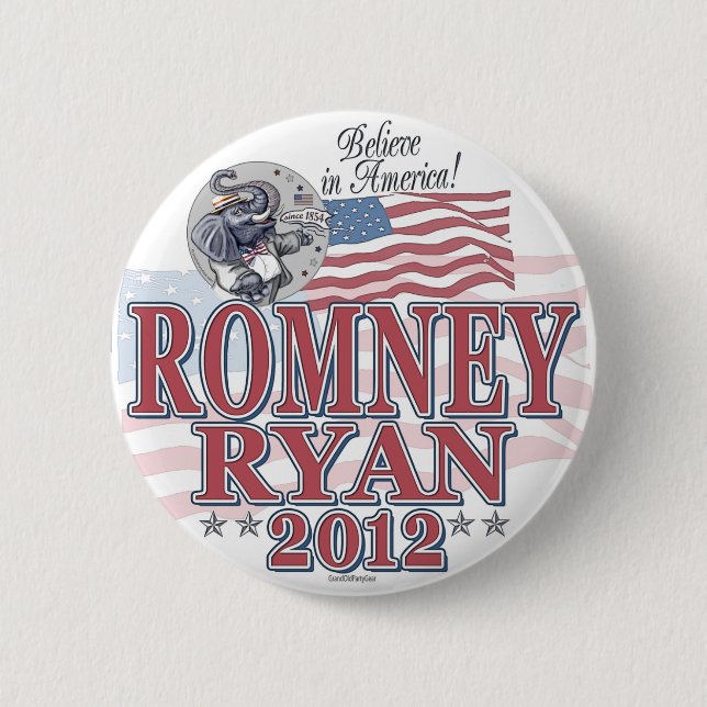 Romney Ryan GOP-Karte Button (Vorderseite)