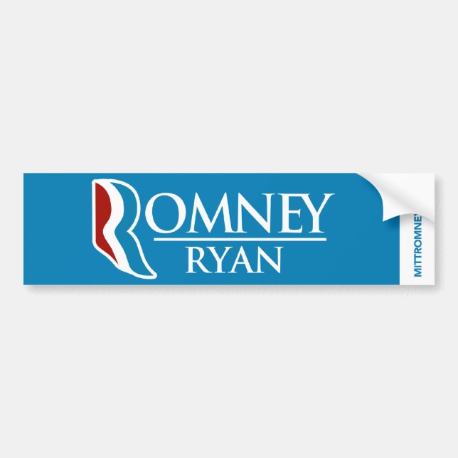 Romney Ryan Logo-Autoaufkleber hellblau Autoaufkleber (Vorne)