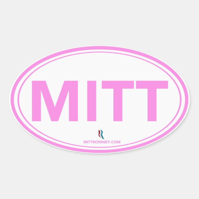 Romney Ryan Mitt Oval Sticker (weiß / rosa) (Vorderseite)