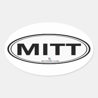 Romney Ryan Mitt Oval Sticker (weiß / schwarz)