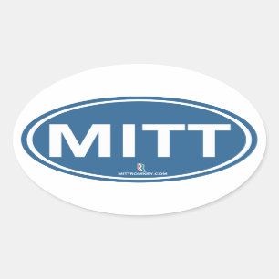 Romney Ryan Mitt Sticker Oval (bleu)