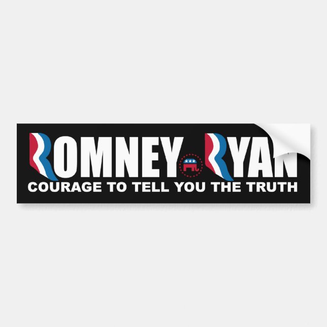Romney - Ryan - Mut, Ihnen die Wahrheit zu sagen Autoaufkleber (Vorne)