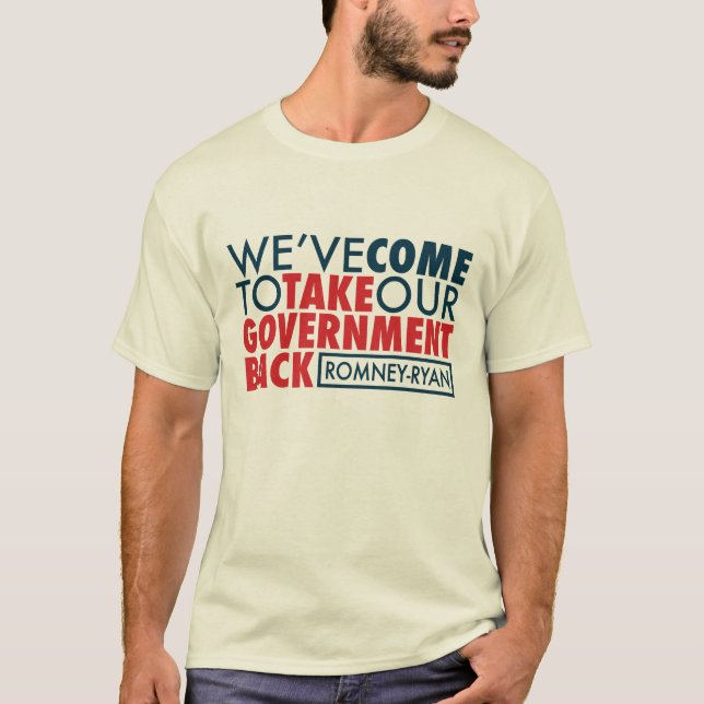 Romney-Ryan nehmen Regierung zurück T-Shirt (Vorderseite)