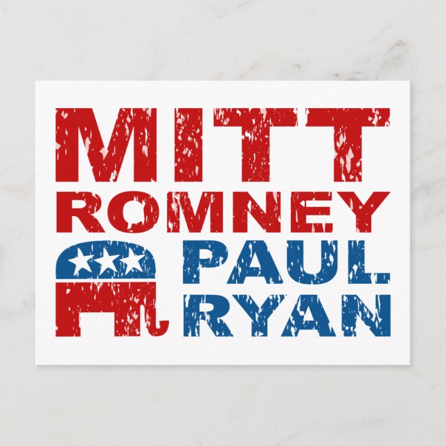 Romney Ryan Run Vote Win Postkarte (Vorderseite)