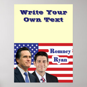 Romney Ryan - schreiben Sie Ihren eigenen Text Poster