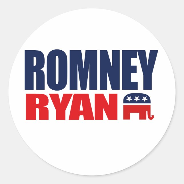 ROMNEY RYAN TICKET 2012.png Runder Aufkleber (Vorderseite)
