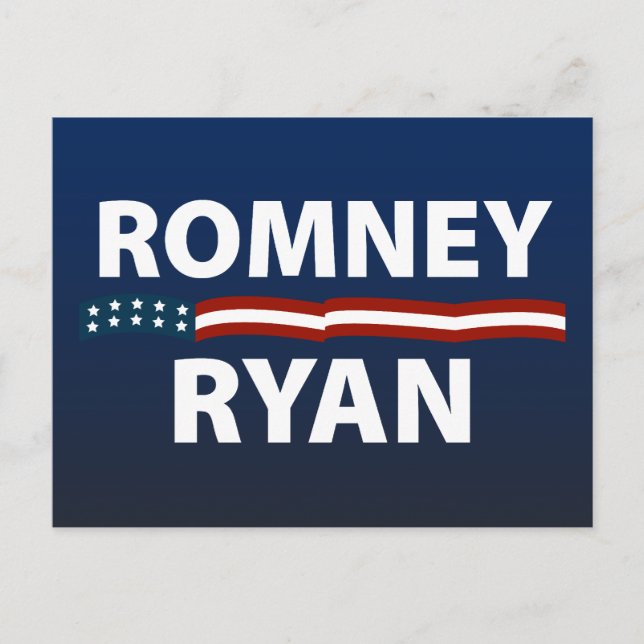 Romney Ryan US Flagge Postkarte (Vorderseite)