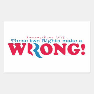 Romney Ryan Wrong Rechteckiger Aufkleber