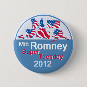 Romney SUPERdienstag Knopf Button